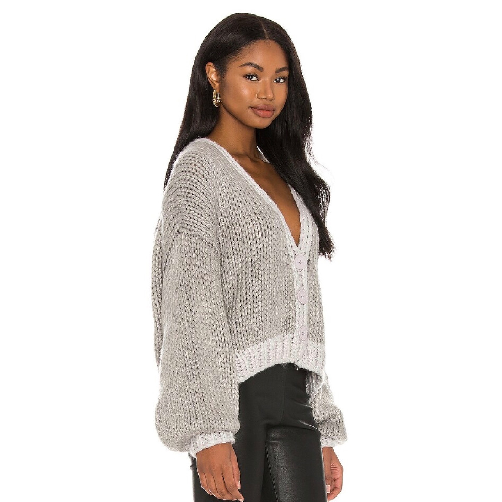 Lovers + Friends Adley Cardigan Chunky Knit V Neck Sweater Womenâs Small